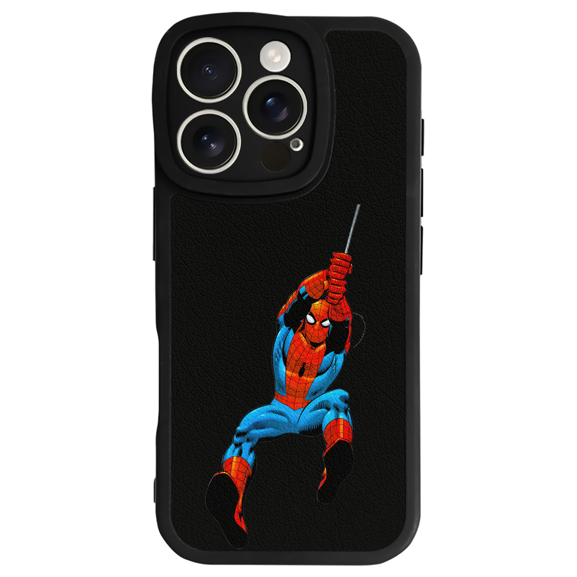 Spider Man スパイダーマン 【iPhone 16シリーズ対応】シリコンスマホケース（レザー調） 材質：シリコン